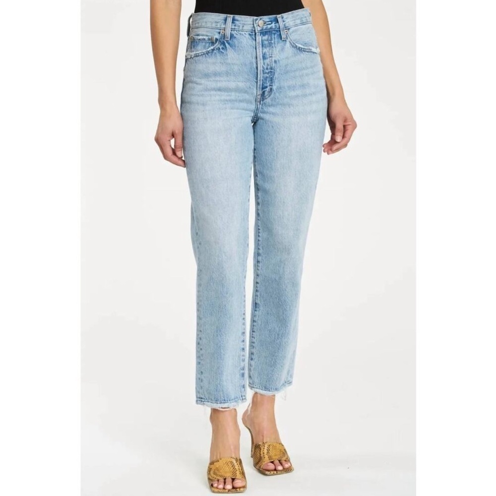 NEW PISTOLA charlie high rise classic straight ankle jean in brooklyn wash